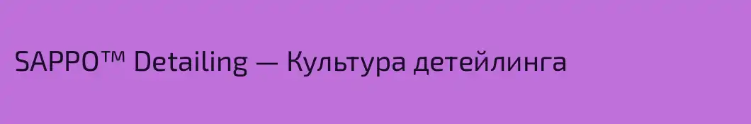 SAPPO™ Detailing — Культура детейлинга 